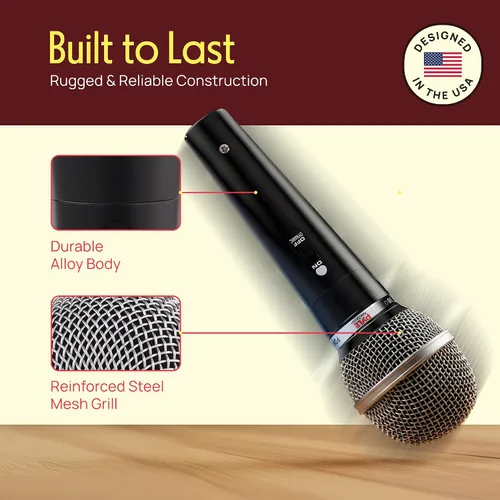 Miniatura 5 de Pyle Kit de micrófono dinámico profesional de 3 piezas, micrófono cardioide unidireccional vocal de mano con funda de transporte rígida y bolsa