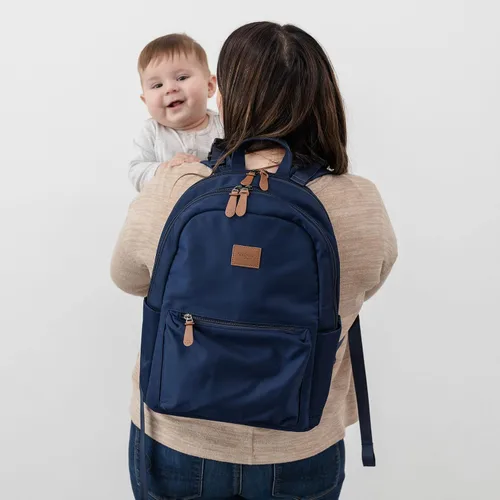 Miniatura 6 de Natemia Mochila para pañales – Bolsa de pañales para bebé resistente al agua con bolsillos, correas para cochecito y cambiador portátil, Gris Gris