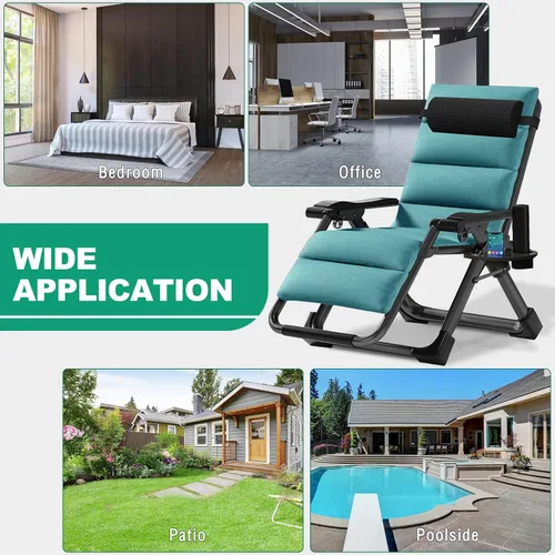 Miniatura 5 de LILYPELLE Silla de Gravedad Cero, Sillón Reclinable Premium para Césped Plegable Portátil Chaise Lounge con Cojín Desmontable, Reposacabezas