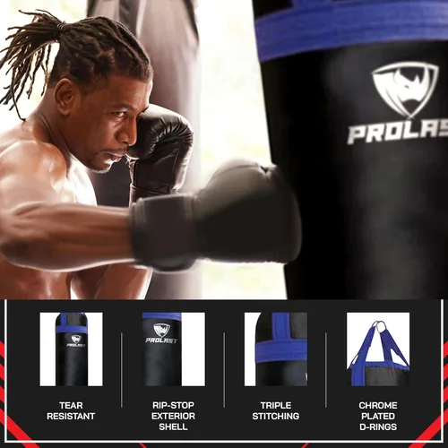 Miniatura 3 de Saco de boxeo pesado para adultos, boxeo, artes marciales, Muay Thai, equipo de entrenamiento de fuerza, relleno, 6 pies, 150 libras, correa