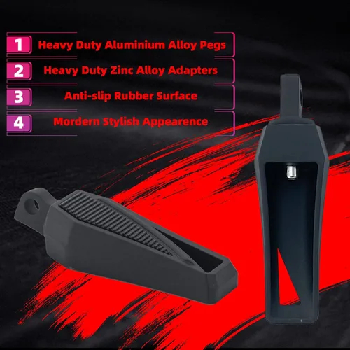 Miniatura 3 de FATECIM Estriberas Phantom para motocicleta con adaptadores de montaje macho ajustables y goma antideslizante universal para Harley Davidson Dyna