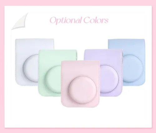 Miniatura 8 de MUZIRI KINOKOO Funda protectora para cámara instantánea Instax Mini 12 – Bolsa de transporte de piel sintética para cámara Mini 12 con bolsillo