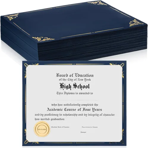 Fainne 70 unidades de papel de aluminio a granel de 8.5 x 11 pulgadas, cubierta de diploma de premio de una sola cara para cartulina tamaño carta,