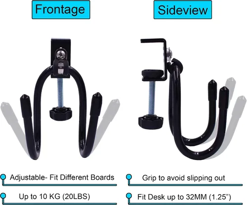 Miniatura 2 de YYST Desk Store Soporte para patineta, gancho para patineta, soporte para patineta, soporte para mini crucero, proporciona un lugar conveniente