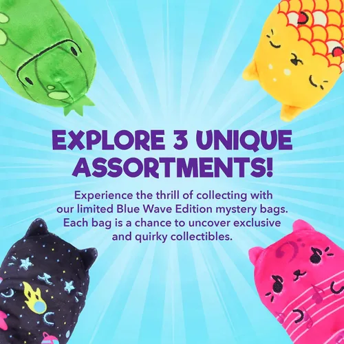 Miniatura 2 de Cats vs Pickles Paquete de 2 bolsas misteriosas de peluche rellenos de frijoles ABC de ola azul, rellenos de calcetines, bolsas ciegas para niñas