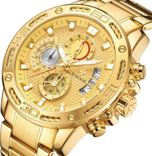 Miniatura 2 de Reloj cronógrafo de cuarzo de lujo para hombre acero inoxidable y metal resistente al agua informal con fecha
