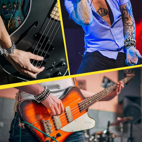 Miniatura 6 de 8 piezas de pulseras con pinchos, pulseras emo, pulsera de pinchos unisex, estilo rock genial de los 80, imprescindible para fiestas, festivales