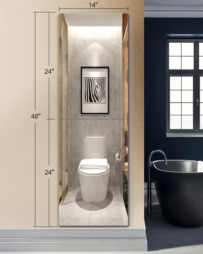 Miniatura 7 de Espejo de pared inastillable de longitud completa para dormitorio, espejos acrílicos de gimnasio para el hogar, extra grueso: 0.12 pulgadas, 14 x 24
