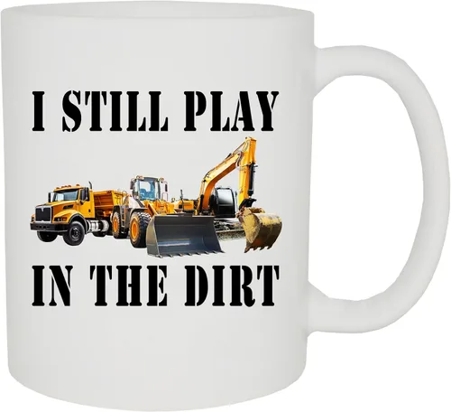 Miniatura 2 de Rogue River Tactical Taza de café divertida, la mejor taza de trabajador de la construcción, todavía juego con tractores, retroexcavadora, camión