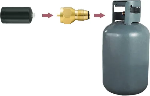 Miniatura 6 de YOUHO Adaptador de tanque de propano universal más seguro adaptador de recarga de propano para botella desechable desechable – 100% latón macizo