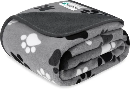 Miniatura 12 de PetAmi Manta Impermeable para Mascotas Cama para Perros Funda de Sofá para Muebles, Reversible Lavable Forro Polar Suave Negro/gris