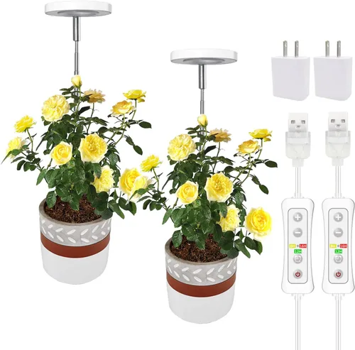 Miniatura 14 de yadoker Luz de cultivo de plantas, luz LED de espectro completo para plantas de interior, altura ajustable, temporizador automático, bajo voltaje