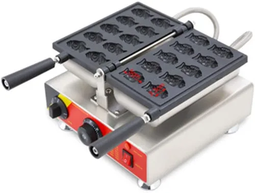 Miniatura 2 de Mini máquina para hacer conos de gofres de pescado, pequeña máquina Taiyaki, panadero, pescado japonés en forma de waffle, molde para hacer pasteles