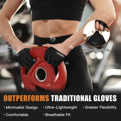 Miniatura 3 de ATERCEL Guantes de entrenamiento de gimnasio para hombres y mujeres, guantes de levantamiento de pesas con protección completa de la palma y agarre