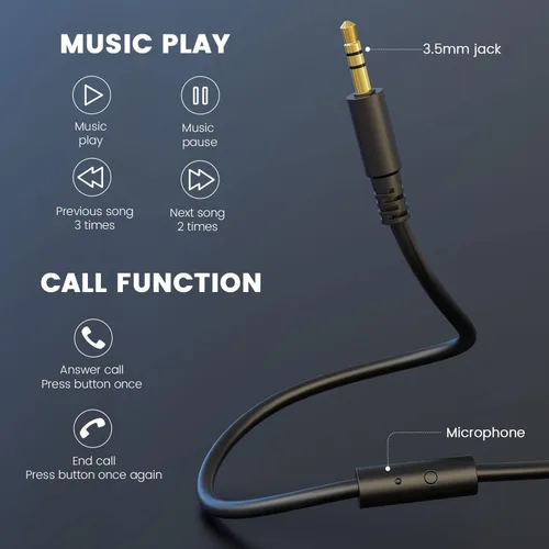 Miniatura 6 de OneOdio - Auriculares con cable para diadema con aislamiento de ruido, doble conector, profesionales para estudio, monitorización y mezclas