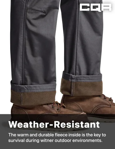 Miniatura 7 de CQR Pantalones tácticos de invierno para hombre, pantalones de trabajo térmicos para senderismo, pantalones cargo con forro polar para nieve y esquí