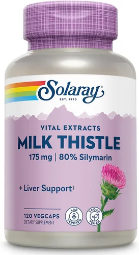 Miniatura 7 de SOLARAY Extracto de semilla de cardo mariano de 175 mg antioxidante destinado a ayudar a mantener un hígado normal y saludable sin OMG y vegano