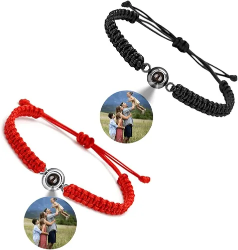 Pulseras a juego para parejas, personalizadas con imagen dentro de pulseras de parejas, pulseras de proyección personalizadas con pulseras de fotos
