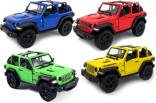 Miniatura 9 de KiNSMART - Jeep Wrangler Rubicon Off Road 4 x 4 5 pulgadas, escala 1:34, modelo de réplica de auto de juguete