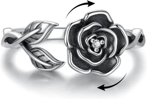 Miniatura 24 de Fidget Spinner Anxiety Rings for Women: Sterling Silver Lotus Moon Star Sunflower Ring Stress Relieving Calm Ring Jewelry Gifts for Daughter