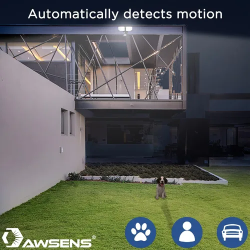 Miniatura 4 de Focos de seguridad LED de 30W con sensor de movimiento al aire libre, 180 grados, 2600 lm, 5100 K, resistente al agua ETL, foco detector de Negro