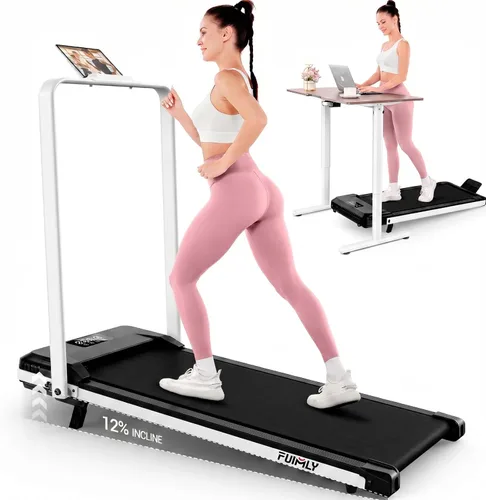Miniatura 20 de FUNMILY Cinta de Correr Plegable con Almohadilla de Caminata Mejorada con Inclinación del 12%/15% y Barra de Manejo, Cintas de Correr Compactas