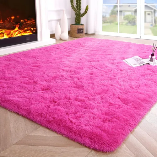 Miniatura 23 de Noahas - Alfombras mullidas de 4 x 6 pies para dormitorio y sala de estar, alfombra gruesa y peluda de color gris, alfombra de suelo antideslizante