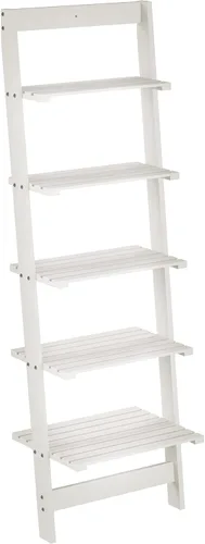 Miniatura 9 de Lavish Home - Estantería de escalera de 5 niveles, estantería inclinada estrecha de 50 pulgadas, estantería de madera para sala de estar, baño