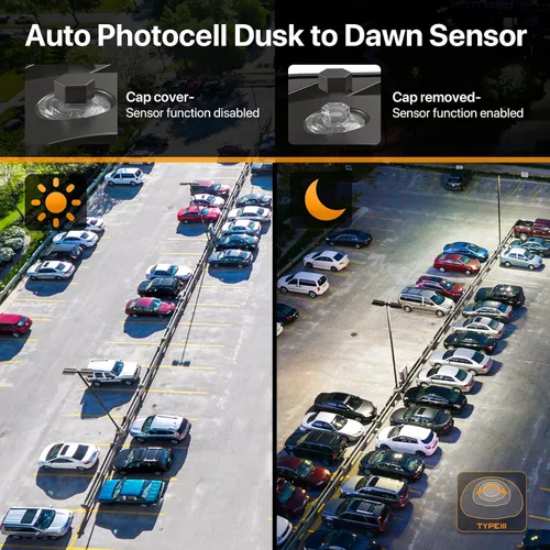 Miniatura 4 de Luz LED para Estacionamiento de 300W Montaje de Brazo Ajustable Paquete de 2, 45000LM del Atardecer al Amanecer Luces Shoebox Fotocélula
