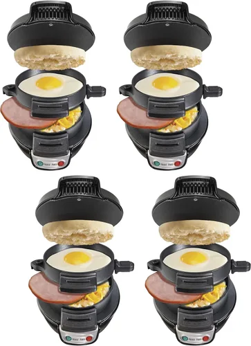 Hamilton Beach Sandwichera de desayuno con anillo para cocinar huevos, ingredientes personalizados, perfecta para magdalenas inglesas, croissants,