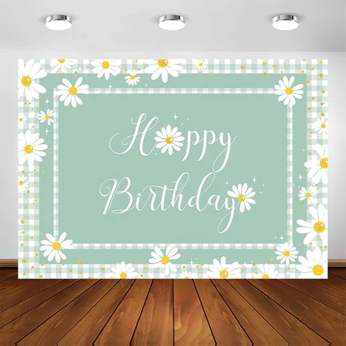 Avezano Fondo de margaritas para decoración de fiesta de cumpleaños, fondo floral para fotos de niños, fiesta de cumpleaños, retro, bohemio, tema