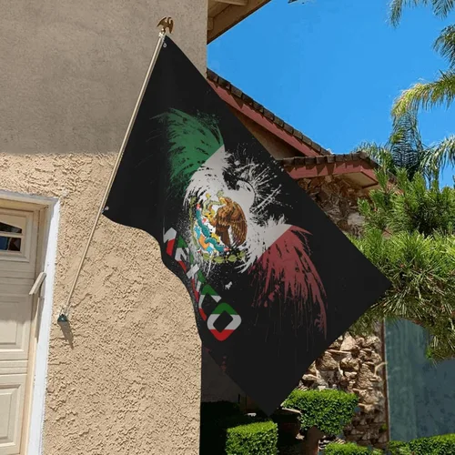 Miniatura 2 de Bandera de la amistad de Estados Unidos y México de 3 x 5 pies, pancarta de jardín para interiores y exteriores, decoración perfecta México Amistad