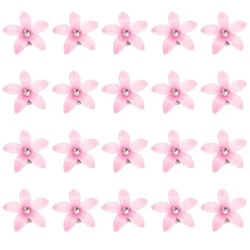 Miniatura 7 de Wecoe Pinzas para el cabello decorativas blancas pequeñas con flores para mujer, 20 piezas de lindos accesorios para el cabello, juego de regalo