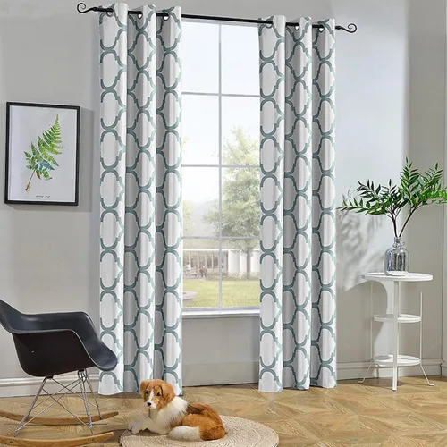 Miniatura 17 de Melodieux - Cortina opaca con aislamiento térmico y ojales, de estilo marroquí, 100 x 84 pulgadas, color gris (1 panel)