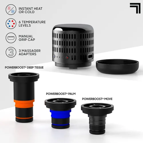 Miniatura 3 de Sharper Image® Powerboost Accesorio de Pistola de Masaje de Doble Temperatura Caliente + Fría - Calor y Frío Instantáneos, 6 Niveles de Temperatura