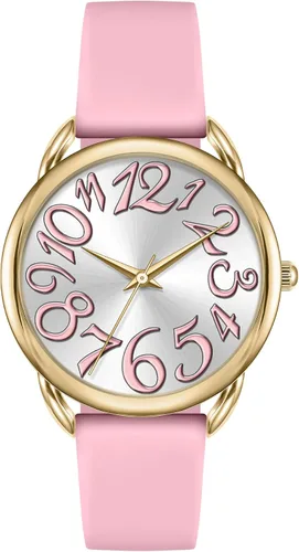 Miniatura 8 de Bisley Reloj para mujer de cara grande, colorido número arábigo, fácil de leer, correa de silicona suave