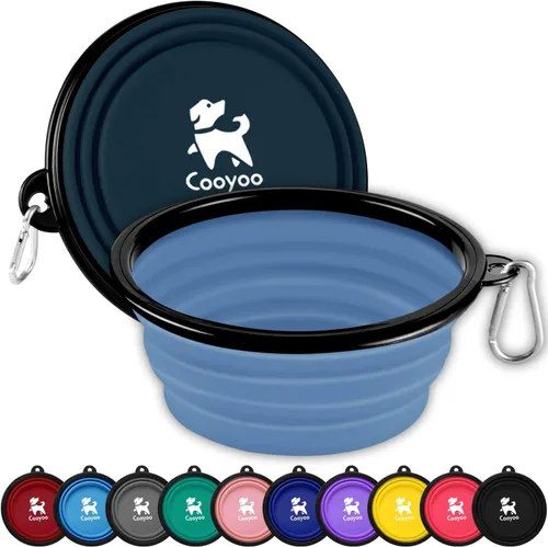 Miniatura 11 de COOYOO Cuenco plegable para perros, paquete de 2 cuencos plegables para agua para perros y gatos, plato portátil para alimentación de mascotas