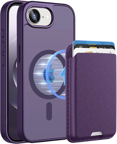 Miniatura 97 de Funda magnética para iPhone 12 Pro Max, cartera magnética desmontable con soporte para tarjetas, [compatible con MagSafe] grado militar, a prueba