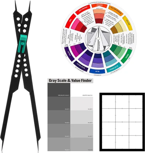 Dianelhall Rueda de color divisor proporcional de 10 pulgadas para artistas, visor, buscador de valores, localizador de valor, localizador de valor,