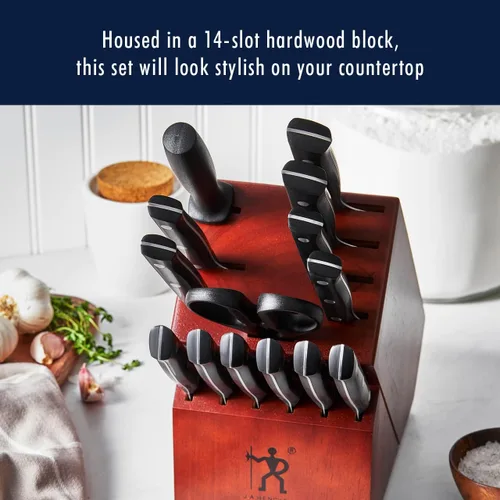 Miniatura 9 de HENCKELS Dynamic Razor-Sharp - Juego de cuchillos de 12 piezas, cuchillo de chef, cuchillo de pan, cuchillo de carne, diseño alemán informado por