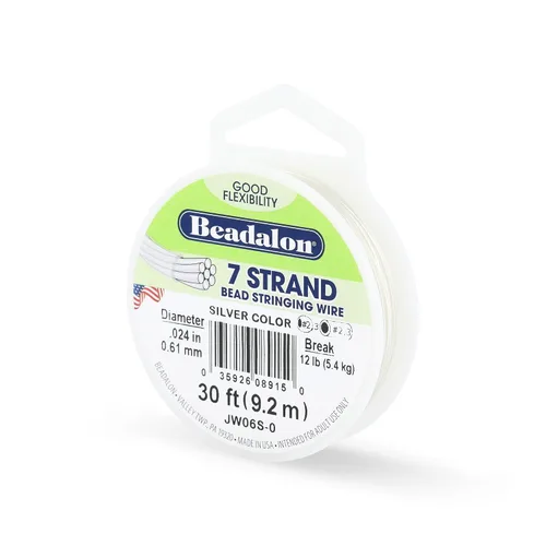 Miniatura 18 de Beadalon Alambre de cuentas de acero inoxidable de 7 hebras, alambre flexible y duradero para hacer joyas, ideal para collares y pulseras, Dorado