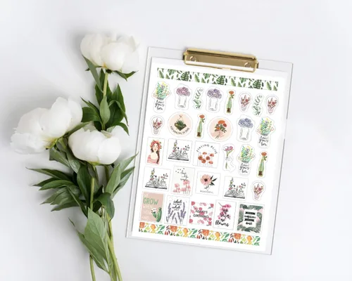 Miniatura 5 de Lamare Calcomanías decorativas para agenda de álbumes de recortes para mujeres, lindas y estéticas calcomanías de calendario para diario, uso