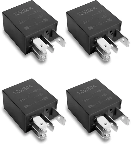Miniatura 6 de AOCISKA Paquete de 4 relés de arranque multiuso para automóvil de 30A, 5 pines, 12V, negro, relé estándar de servicio pesado para motor de automóvil