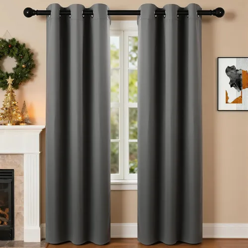 Miniatura 125 de Cortinas de oscurecimiento de habitación de 45 pulgadas de largo para dormitorio y sala de estar, cortinas térmicas aislantes con ojales