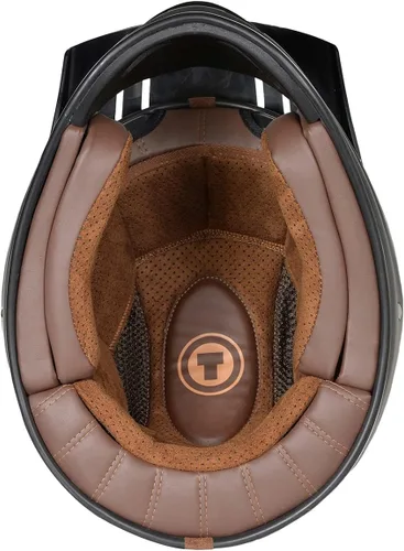 Miniatura 6 de TORC T3/Baja - Casco de motocicleta de fibra de vidrio retro clásico de cara completa con aprobación DOT y ECE Lealtad blanca brillante