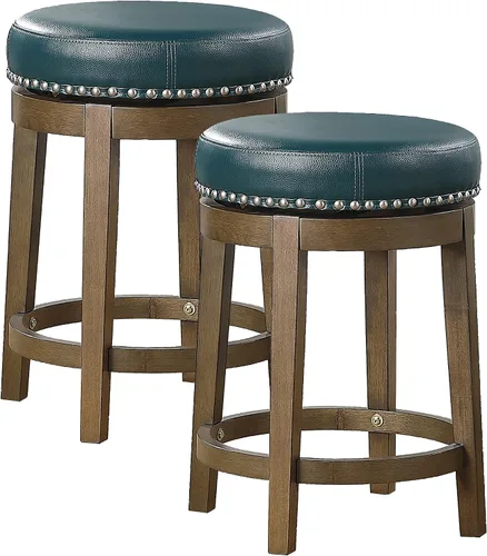 Miniatura 15 de Lexicon Blueridge Taburete giratorio de altura de comedor (juego de 2), 19.5 pulgadas SH, negro