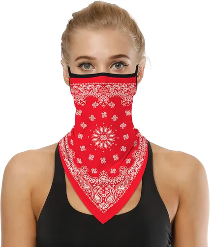 Miniatura 32 de YAYOUREL Polaina para el cuello, bandanas para hombres y mujeres, cubierta de bufanda para la cara con rayos UV, con agujero para las orejas
