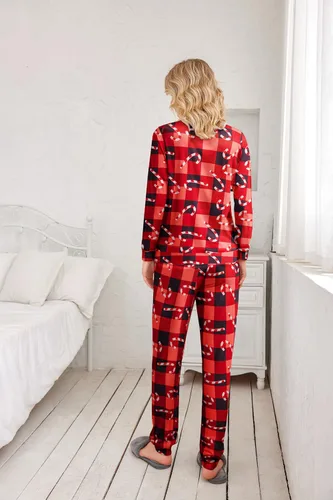 Miniatura 181 de Ekouaer Conjunto de pijama de manga larga para mujer, ropa de dormir suave con cuello redondo y bolsillos