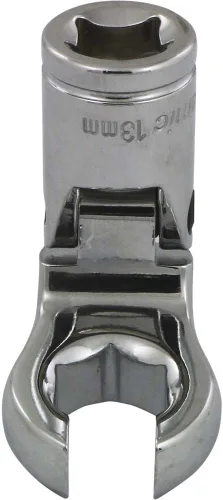 Miniatura 3 de Dynamic Tools D008760 3/8 "Drive Metric 0.394 in Flex Head con Crow Foot Flare Nut Socket, acabado cromado