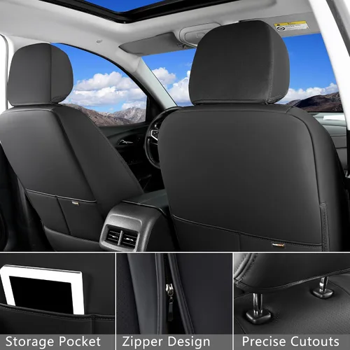 Miniatura 2 de Huidasource Fundas para Asientos Delanteros para Nissan Titan 2016-2024, Almohadilla de Asiento de Falso Cuero Impermeable para Titan/Titan XD SV